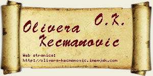 Olivera Kecmanović vizit kartica